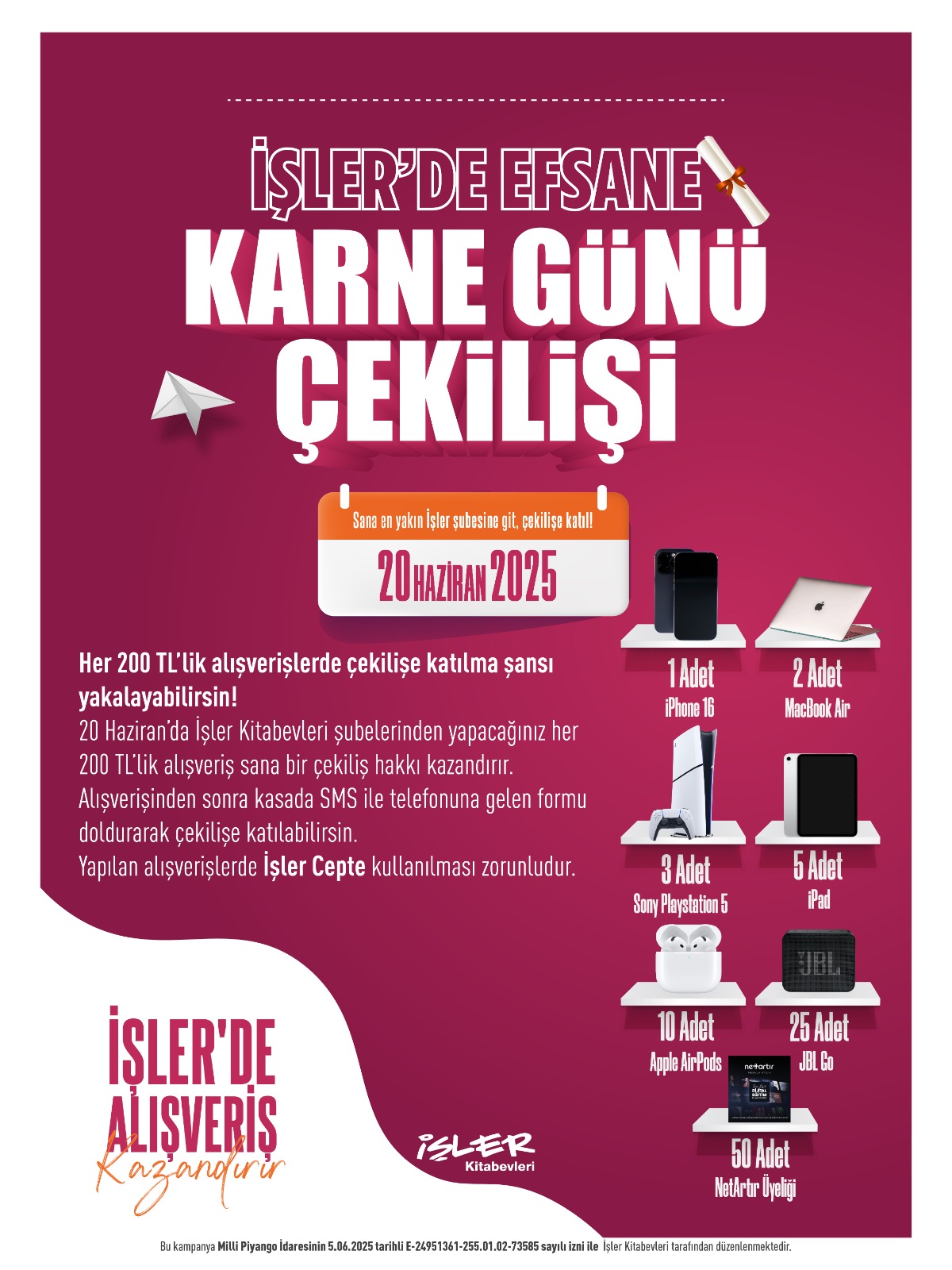İşler’de Efsane Karne Günü Çekilişi Başlıyor!